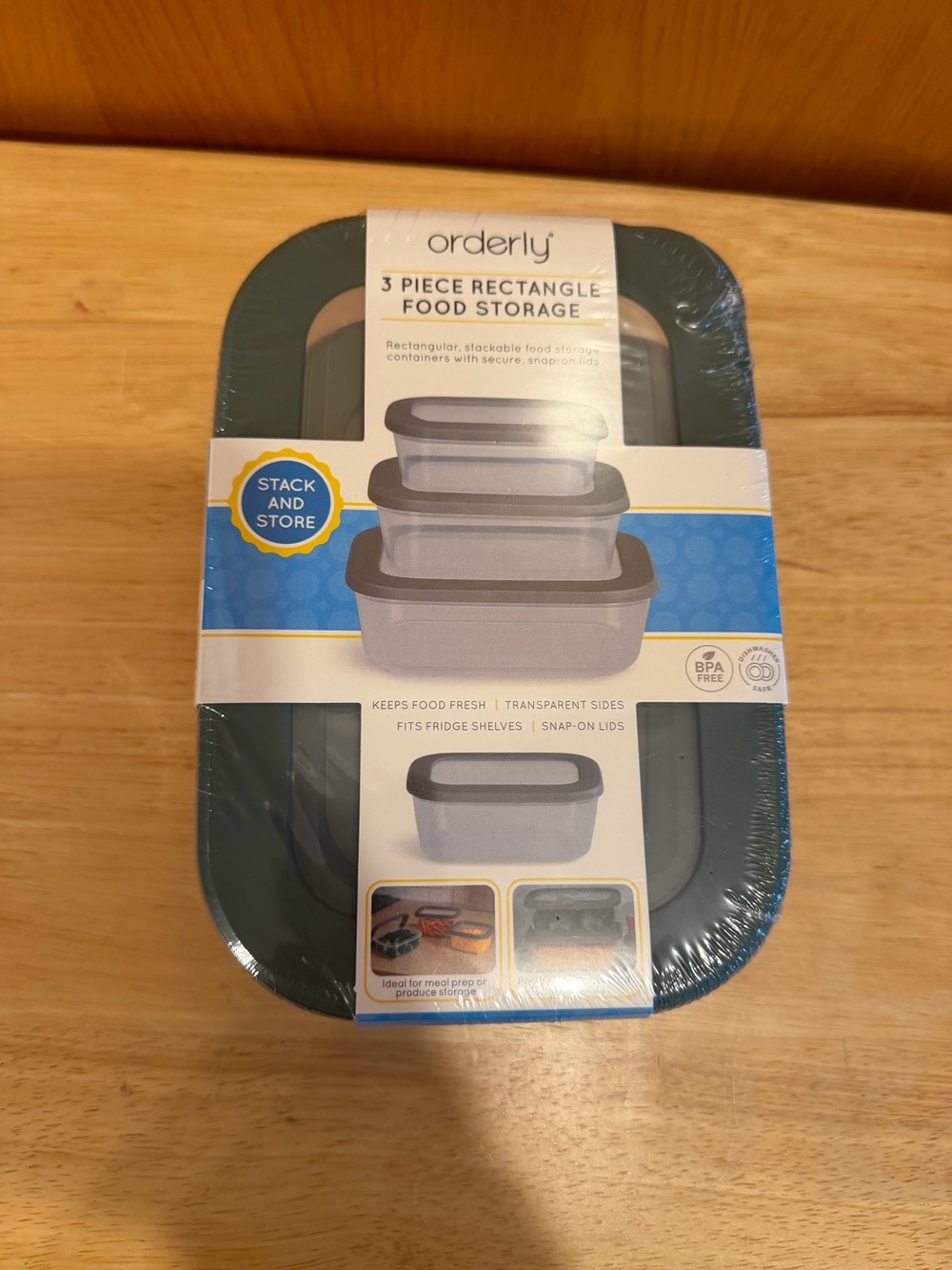Orderly 3-Piece Rectangle Food Storage Set - Green